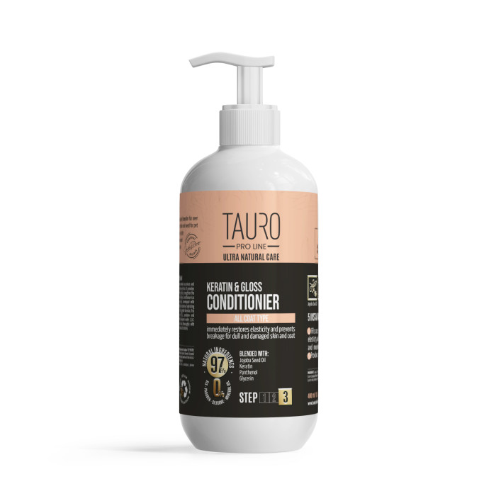 TAURO PRO LINE Ultra Natural Care conditioner with keratin for dogs and cats coat 