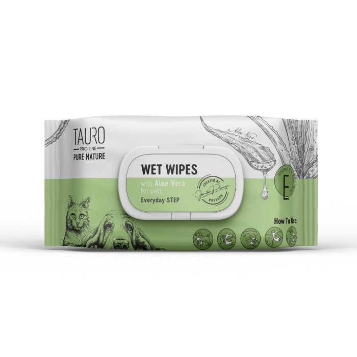 TAURO PRO LINE wet wipes for dogs and cats coat care 