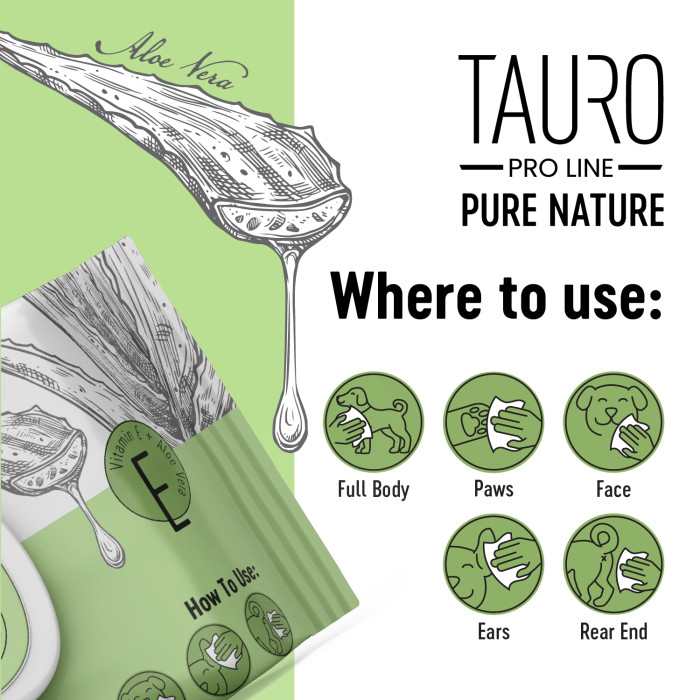 TAURO PRO LINE wet wipes for dogs and cats coat care 