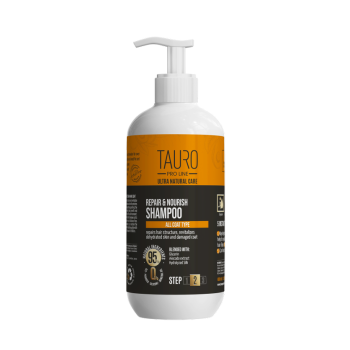 TAURO PRO LINE Ultra Natural Care repair and nourish shampoo for dogs and cats skin and coat 
