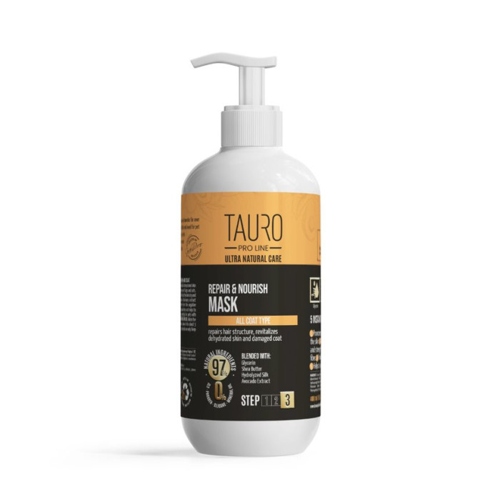 TAURO PRO LINE Ultra Natural Care repair and nourish mask for dogs and cats skin and coat 