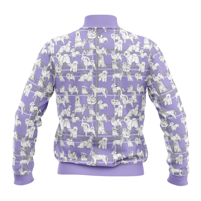 WORLD DOG SHOW sweater with zipper, purple, with puppy appliquķs 