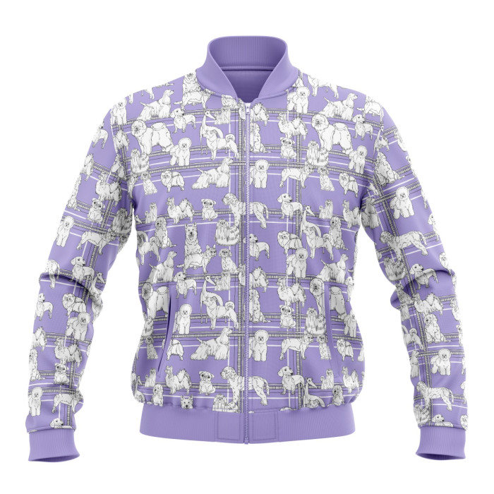 WORLD DOG SHOW sweater with zipper, purple, with puppy appliquķs 