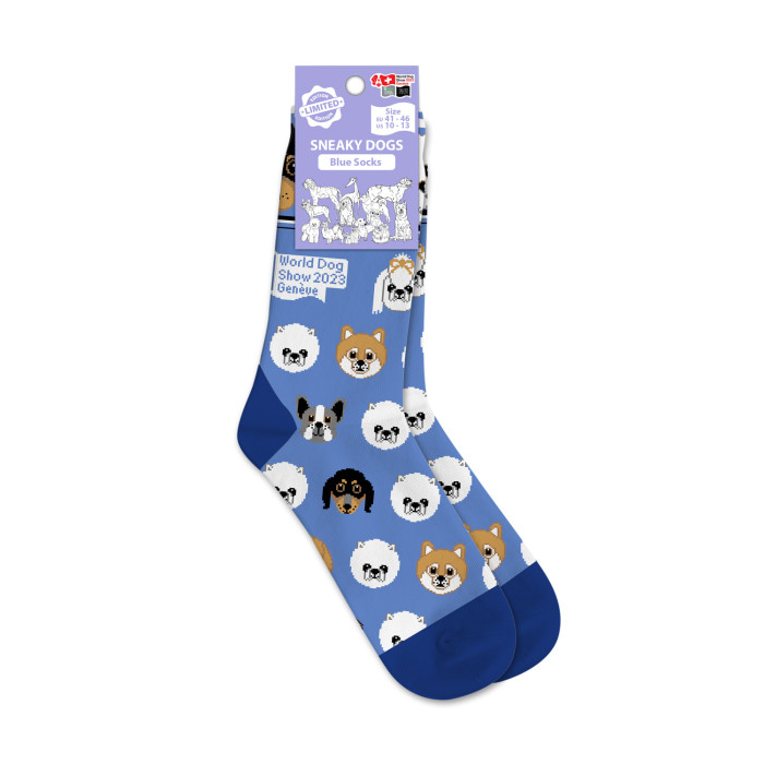 WORLD DOG SHOW socks with cotton, with puppy appliqué 