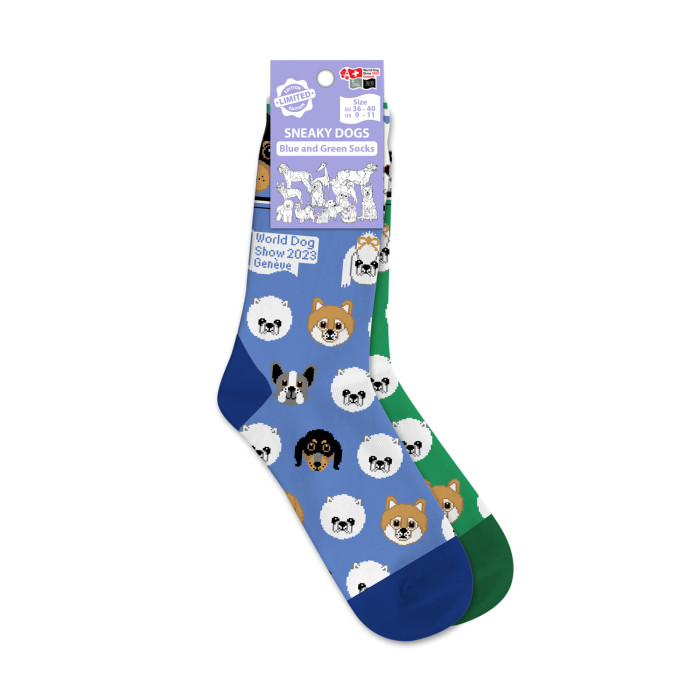 WORLD DOG SHOW socks with cotton, with puppy appliqué 