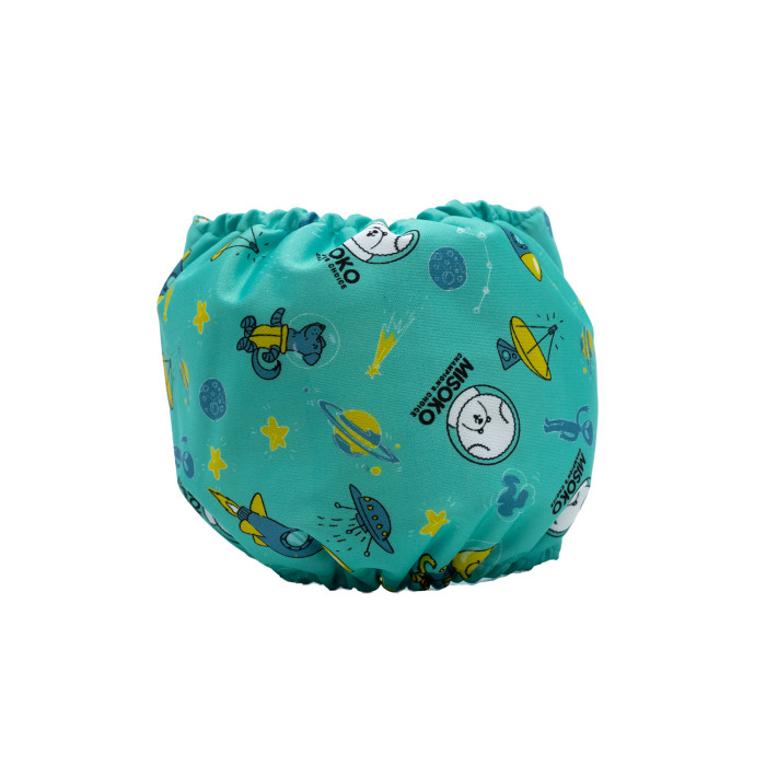 MISOKO reusable diapers for male dogs, with rockets, mint color 