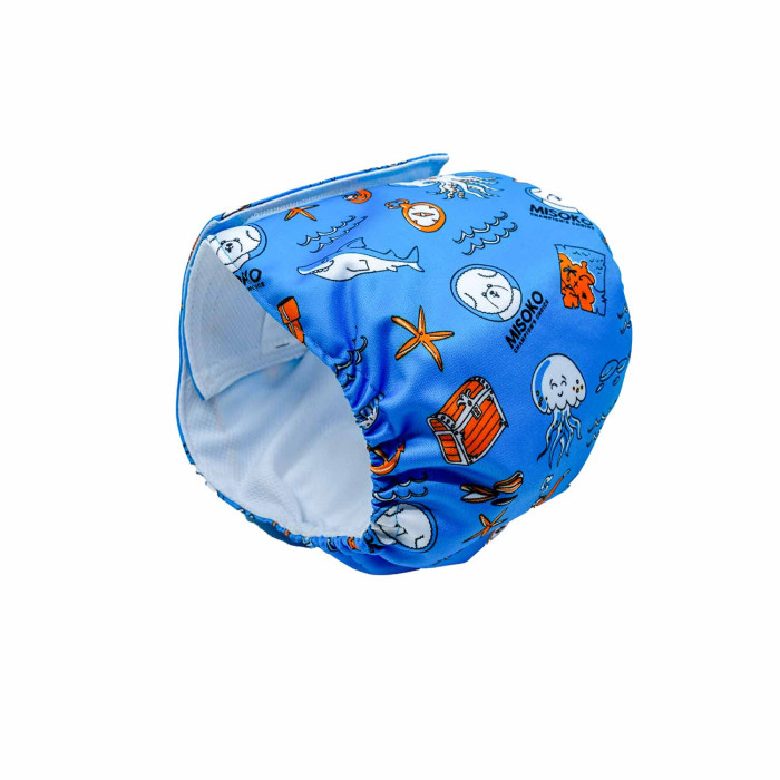 MISOKO reusable diapers for male dogs, with octopus, blue 