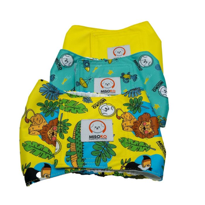 MISOKO reusable diaper set for male dogs, Holidays 