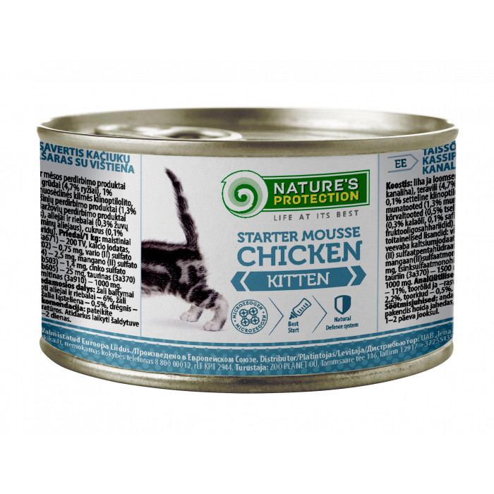 NATURE'S PROTECTION canned pet food for junior cats with chicken 