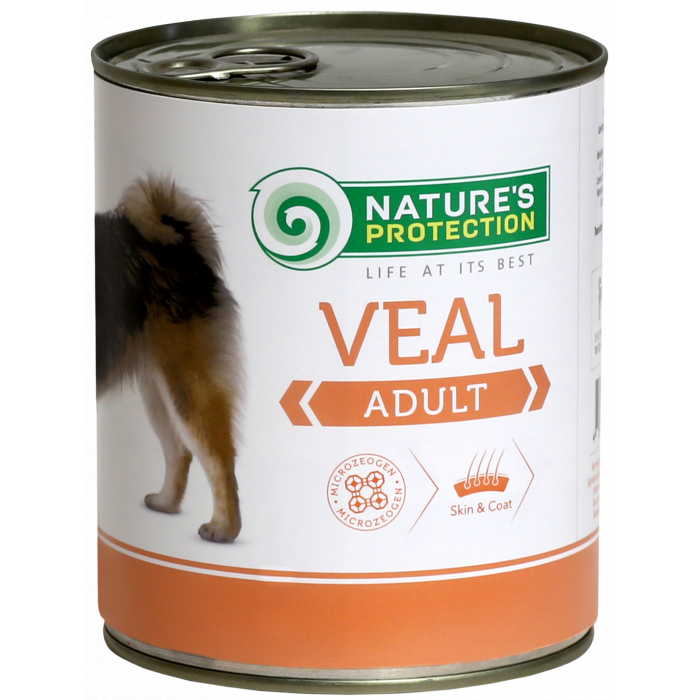 NATURE'S PROTECTION canned pet food for adult dogs with veal 