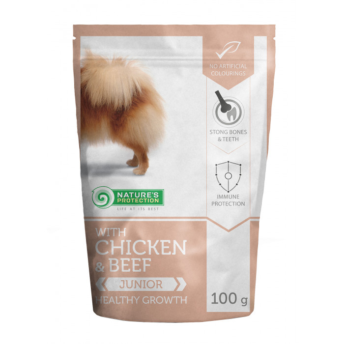 NATURE'S PROTECTION Healthy growth Junior dog With chicken and beef, canned food for junior dog, in a pouch 