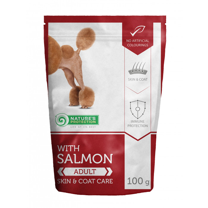 NATURE'S PROTECTION canned pet food for adult dogs with salmon 