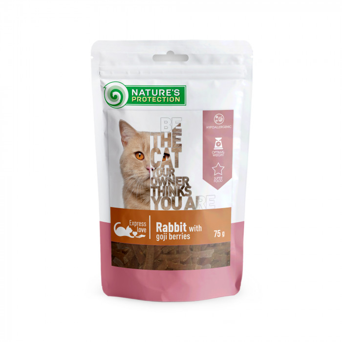 NATURE'S PROTECTION snack for cats with rabbit and goji berries 