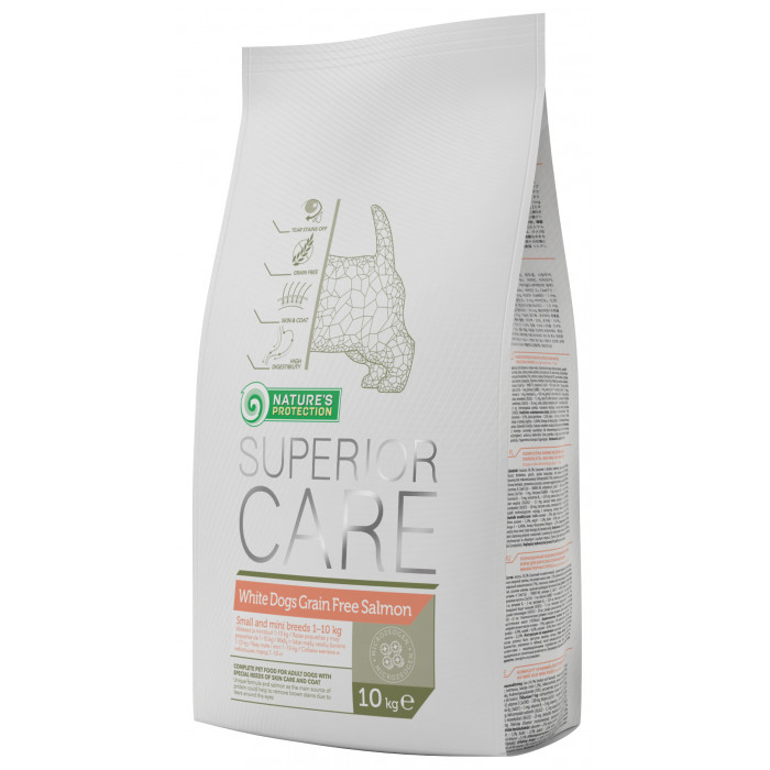NATURE'S PROTECTION SUPERIOR CARE dry grain free food for adult, small and mini breed dogs with salmon 