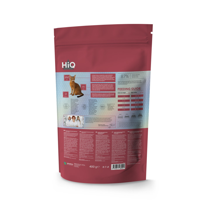 HIQ dry food for adult sensitive cats with poultry 