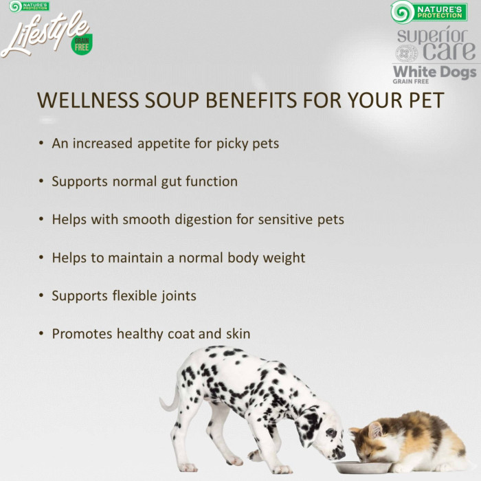 NATURE'S PROTECTION SUPERIOR CARE White Dogs complementary feed - soup for adult dogs of all breeds with salmon and tuna 