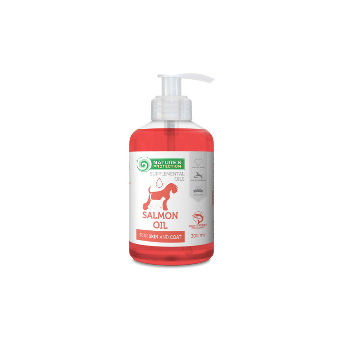 NATURE'S PROTECTION complementary feed - salmon oil, for adult dogs and cats to support healthy skin and coat 