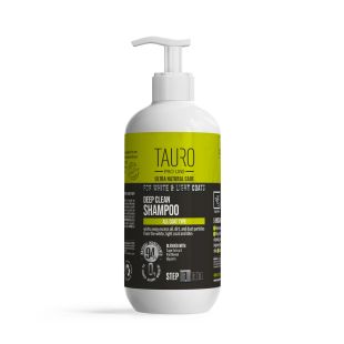 TAURO PRO LINE Ultra Natural Care deep clean shampoo for dogs and cats with white, light coat and skin 400 ml