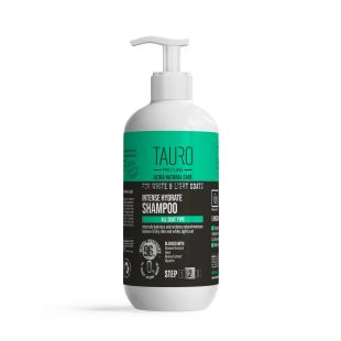 TAURO PRO LINE Ultra Natural Care intense hydrate shampoo for dogs and cats with white, light coat and skin 400 ml