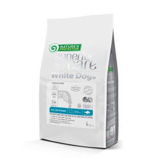 NATURE'S PROTECTION SUPERIOR CARE dry grain free pet food with white fish for dogs of all sizes and life stages with white coat 4 kg