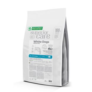 NATURE'S PROTECTION SUPERIOR CARE dry grain free pet food with white fish for dogs of all sizes and life stages with white coat 10 kg