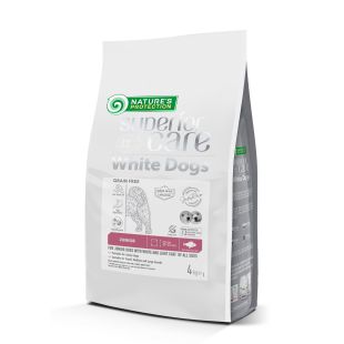 NATURE'S PROTECTION SUPERIOR CARE dry grain free pet food with white fish for growing dogs of all sizes with white coat 4 kg