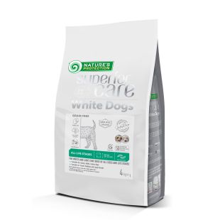 NATURE'S PROTECTION SUPERIOR CARE dry grain free pet food with insect for dogs of all sizes and life stages with white coat 4 kg