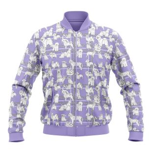 WORLD DOG SHOW sweater with zipper, purple, with puppy appliquķs size S