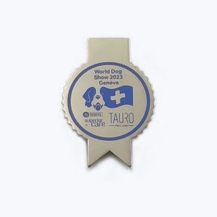 WORLD DOG SHOW badge - card holder, metal 27.5x40 mm