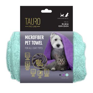 TAURO PRO LINE microfiber towel for pets mint color, 60x90 cm