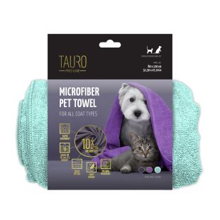 TAURO PRO LINE microfiber towel for pets mint color, 80x120 cm