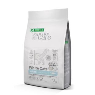NATURE'S PROTECTION SUPERIOR CARE White Cats Grain Free Herring Adult All Breeds, dry grain free pet food with herring for adult all breed cats with white coat 1,5 kg
