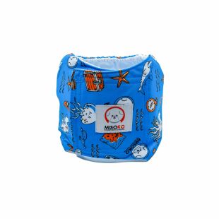 MISOKO reusable diapers for male dogs, with octopus, blue size S, 1 pc.