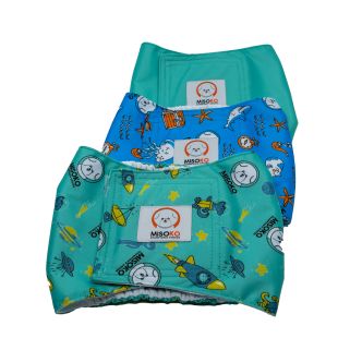 MISOKO reusable diaper set for male dogs, Treasure size S, 3 pcs.