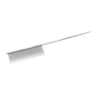 TAURO PRO LINE Comb metallic, double teeth, with a tail, 19.3 cm
