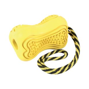 ZOLUX toy for pets with rope "Titan" rubber, L size, yellow color, 8x8x11,5 cm