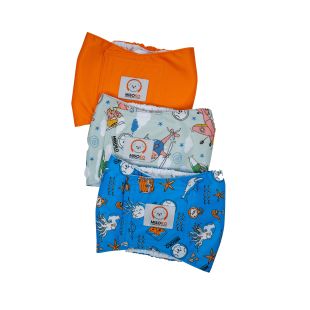MISOKO reusable diapers set for male dogs, Voyage size M, 3 pcs.