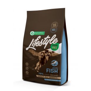 NATURE'S PROTECTION LIFESTYLE dry grain free food for adult dogs of all breeds with white fish 1.5 kg