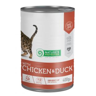 NATURE'S PROTECTION canned pet food for sterilised adult cats with chicken and duck 400 g