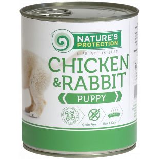 NATURE'S PROTECTION Puppy Chicken&Rabbit Konservuotas pašaras šunims 800 g
