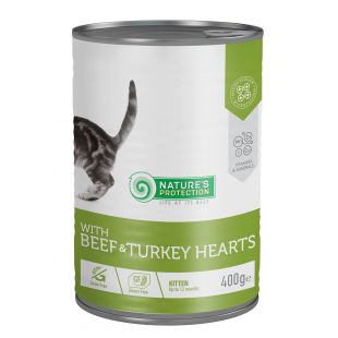 NATURE'S PROTECTION canned pet food for junior cats with beef and turkey hearts 400 g