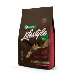 NATURE'S PROTECTION LIFESTYLE dry grain free food for senior cats with salmon 1.5 kg