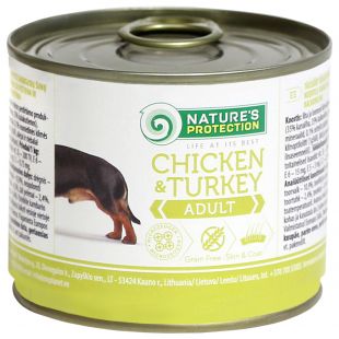 NATURE'S PROTECTION canned pet food for adult dogs with chicken and turkey 200 g