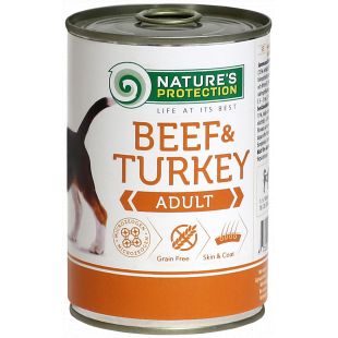 NATURE'S PROTECTION canned pet food for adult dogs with beef and turkey 400 g