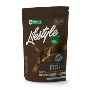 NATURE'S PROTECTION LIFESTYLE dry grain free food for adult cats with white fish 400 g