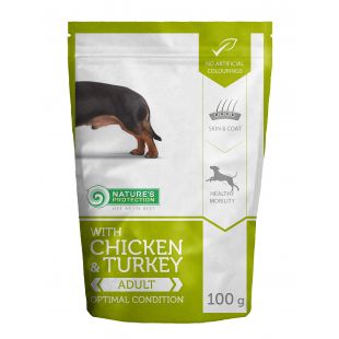 NATURE'S PROTECTION canned pet food for adult dogs with chicken and turkey 100 g