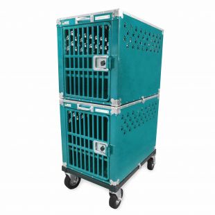 HYDROGROOM 300 Crate, double cage for animals Teal Sparkle