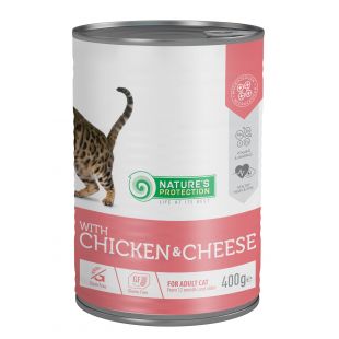 NATURE'S PROTECTION canned pet food for adult cats with chicken and cheese 400 g