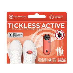 TICKLESS ultrasonic pendant for humans against ticks and fleas, rechargeable orange
