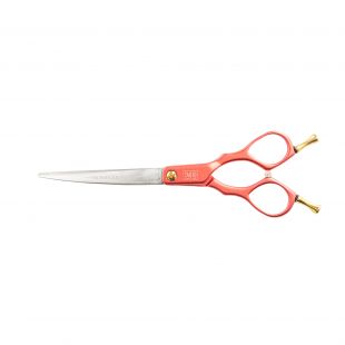 TAURO PRO LINE cutting scissors, for the right-handed 16.5 cm curved, aluminum, 440c stainless steel, red color